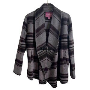 Savile Row Co Women's Wool Blend Striped Shawl/Cardigan SIZE-MEDIUM